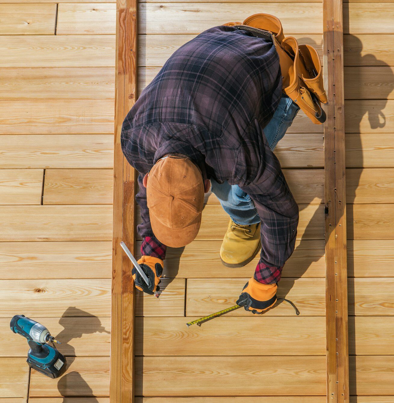 Men Building Wooden Deck